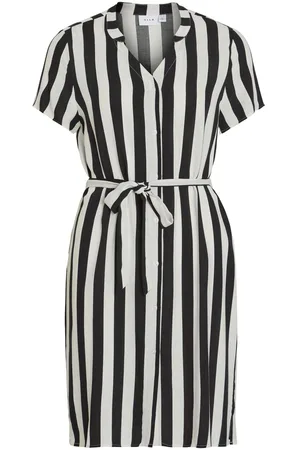 VILA Mangas Cortas Vestido Camisero