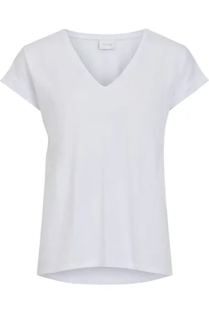 VILA Básica, Cuello En V Camiseta