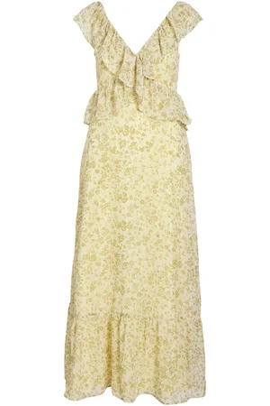 VILA Sin Mangas, Con Volantes Vestido Maxi