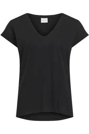 VILA Básica, Cuello En V Camiseta