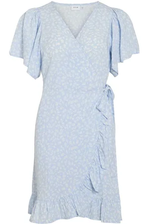 VILA Mangas Cortas Vestido Envolvente