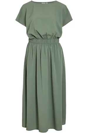 VILA Mangas Cortas Vestido Midi