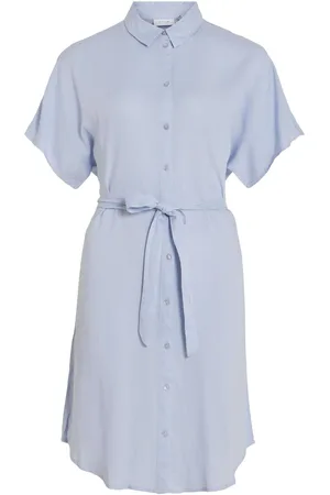 VILA Mangas Cortas Vestido Camisero