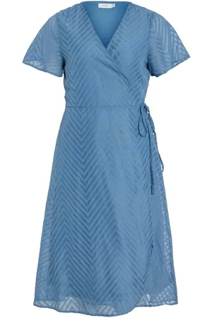 VILA Mangas Cortas Vestido Envolvente