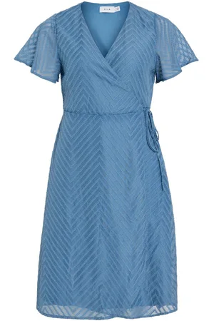VILA Petite - Midi Vestido Envolvente