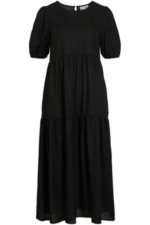 VILA Visummer Mangas Cortas Vestido Midi