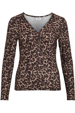 VILA Vileoa Estampado De Leopardo Top De Manga Larga