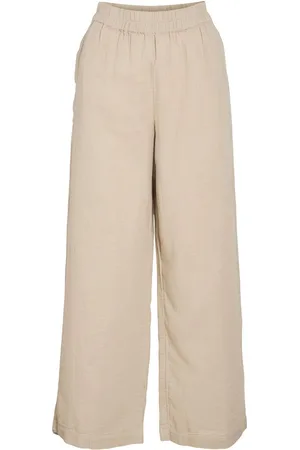 VILA Nia Cintura Alta Pantalones De Pierna Ancha