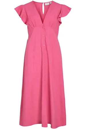 VILA Vinelo, Mangas Cortas Vestido Midi