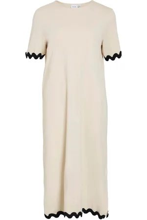 VILA Vicalisa, Mangas Cortas Vestido Midi
