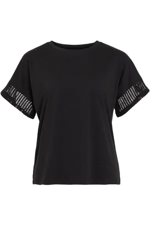 VILA Vizima, Cuello Redondo Top De Manga Corta
