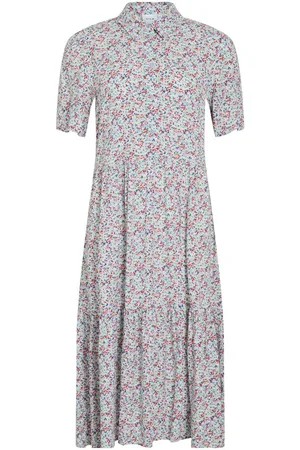 VILA Mangas Cortas Vestido Midi