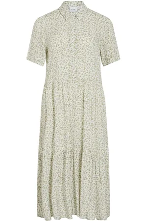 VILA Mangas Cortas Vestido Midi