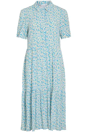 VILA Mangas Cortas Vestido Midi