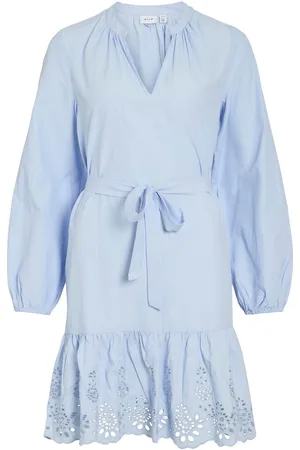 VILA Vikelli Mangas Largas Vestido Corto