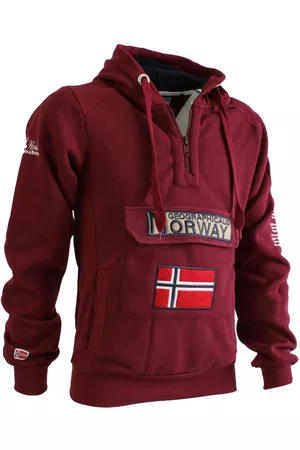 Geographical Norway GYMCLASS Men - Sudadera De Bolsillo Canguro para Hombre  - Sudadera con Logo para Hombre - Sudadera con Capucha De Manga Larga -  Sudadera Sport Regulier (Rojo S): : Moda