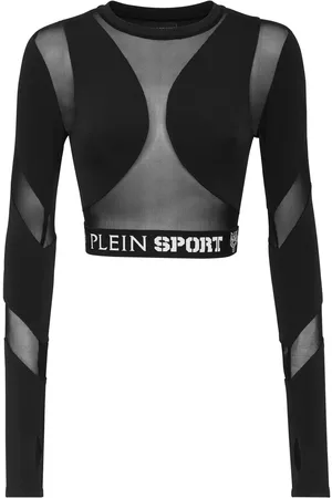 Camiseta negra manga larga de Ropa de deporte y baño para Mujer