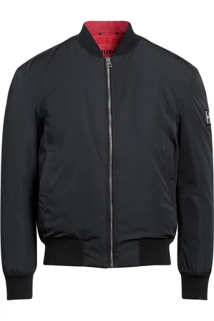 BOSS Chaqueta deportiva de algodón elástico con cremallera y logotipo  lateral para hombre