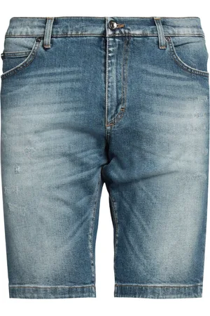 Jeans rectos de tiro medio desgastados en azul - Dolce Gabbana