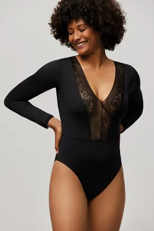YSABEL MORA Body manga larga con escote V