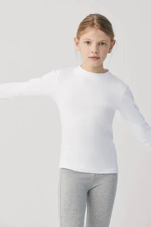 YSABEL MORA Camiseta cálida manga larga cuello semicisne blanca