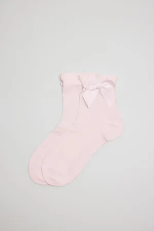YSABEL MORA Calcetines infantiles de ceremonia lazada en