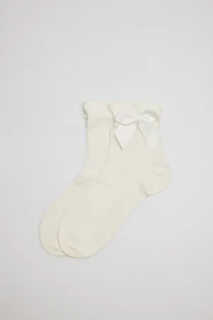 YSABEL MORA Calcetines infantiles de ceremonia lazada en