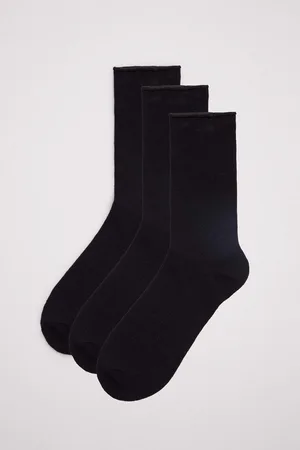 YSABEL MORA Pack 3 calcetines básicos mujer sin puño negros