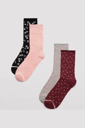 YSABEL MORA Pack 4 calcetines de mujer sin puño estampados clásicos