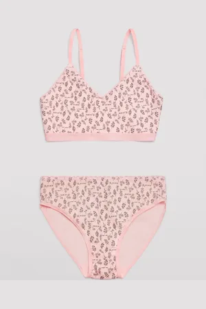 YSABEL MORA Conjunto top y braga de algodón estampado floral