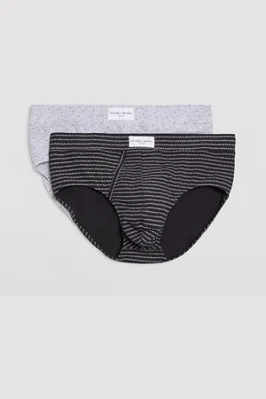 YSABEL MORA Pack de 2 slip algodón con abertura estampados gris y negro