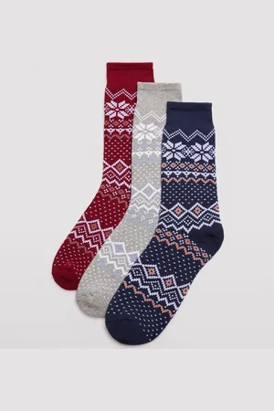 YSABEL MORA Pack 3 calcetines térmicos de mujer estampados patrones