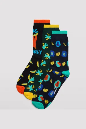 YSABEL MORA Pack 3 calcetines hombre estampado Sockarrats Monkey