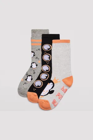 YSABEL MORA Pack 3 calcetines térmicos antideslizantes infantiles estampados happy penguin