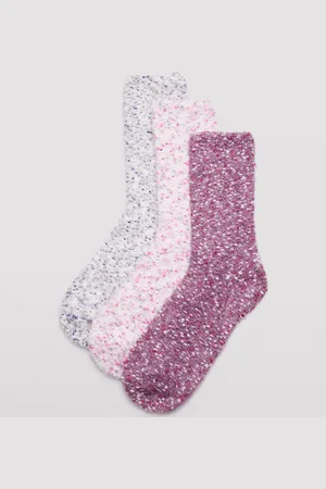 YSABEL MORA Pack de 3 calcetines sin puño extrasuave para mujer efecto jaspeado