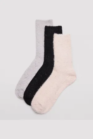 YSABEL MORA Pack de 3 pares de calcetines extrasuaves sin puño para mujer microjaspeado