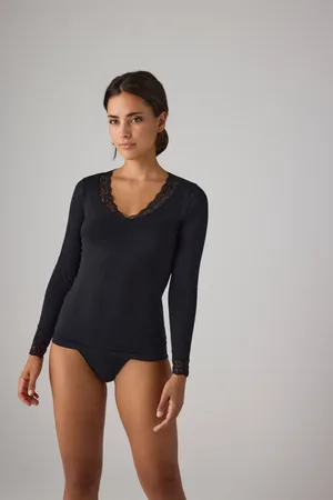 YSABEL MORA Camiseta manga larga encaje cuello y puños