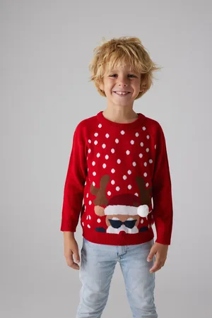 YSABEL MORA Jersey navideño infantil estampado reno