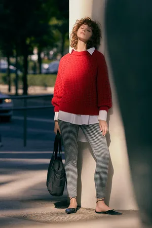 YSABEL MORA Pantalones estampado cuadro vichy