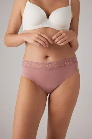 YSABEL MORA Braga midi algodón natural detalles encaje