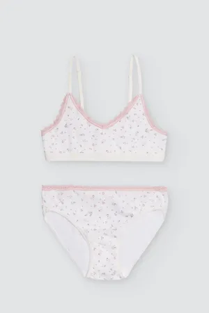 YSABEL MORA Conjunto juvenil top y braga estampado floral clásico