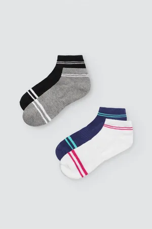 YSABEL MORA Pack 4 calcetines deportivos transpirables cortos con rayas