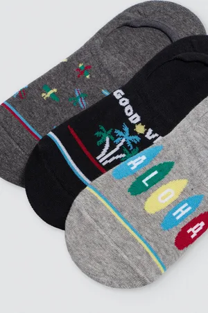 YSABEL MORA Pack 3 calcetines pinkies hombre estampados surferos