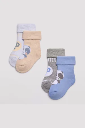 YSABEL MORA Pack 4 calcetines térmicos bebé estampados panda