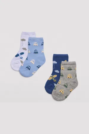 YSABEL MORA Pack 4 calcetines algodón de bebé estampados viajes