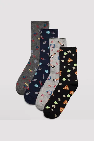 YSABEL MORA Pack 4 calcetines sin puño de hombre estampados