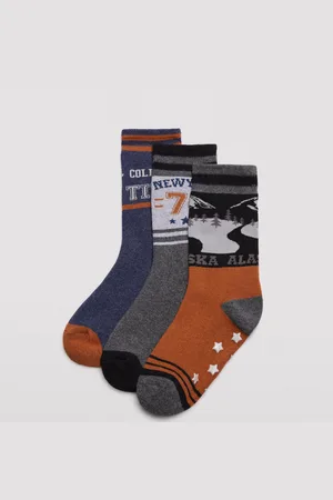 YSABEL MORA Pack 3 calcetines térmicos antideslizantes de niño estampado College