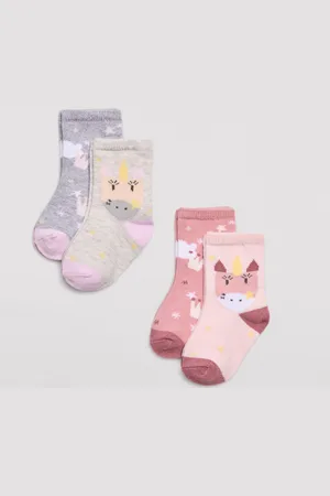 YSABEL MORA Pack 4 calcetines algodón de bebé estampados magic unicorn