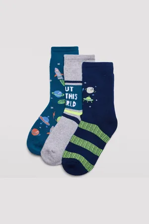 YSABEL MORA Pack 3 calcetines térmicos de niño estampados espacio