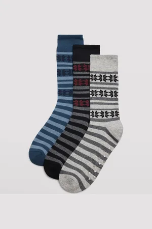 YSABEL MORA Pack 3 calcetines térmicos antideslizantes de hombre estampado de rayas